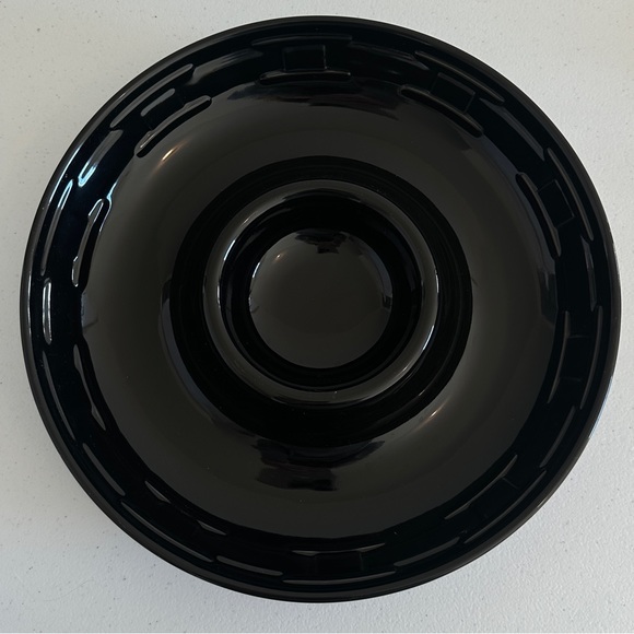 Longaberger Other - Longaberger Chip & Dip Bowl Woven Traditions Pottery One Piece Ebony Black